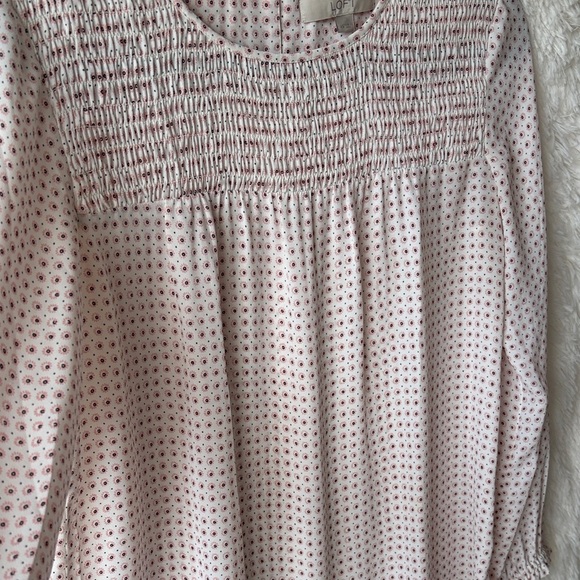 LOFT Blush Polka Dot Blouse - Picture 5 of 8